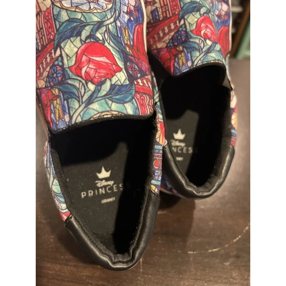 Disney Princess Beauty &‎ The Beast Slip On Canvas Wide Width Shoes Size 6WW